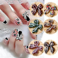 Miniatyrbilde 1 av 5: Neglekunst Glitter Sommerfugl Sløyfe Neglepynt, 70 stk 3d Neglepynt For Akryl Resin Negler DIY Manikyr Tips Dekorasjon ##-1.merknad: ingen lim.