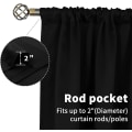 Miniatyrbilde 4 av 5: od Pocket Hvite Gardiner for Stue - Termisk Isolerte Vindusbehandlingsgardiner for Soverom, 2 Paneler, 52 x 63 Tommer