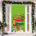 Miniatyrbillede 1 af 5: Jule Dør Cover Merry Grinchmas Font Veranda Skilt Vinter Nytår Jul Juledekorationer og Tilbehør til Hjemmefest