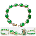 Miniatyrbillede 3 af 3: 1 stk. Dame Smaragd Armbånd Malay Jade Armbånd Håndledsdekoration (assorteret farve)