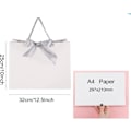 Miniatyrbilde 3 av 5: 10 stk hvite gaveposer med sølv sløyfebånd, papirfestpose med håndtak gaveposer store for bryllup, konfirmasjon, bursdagsfest gaveposer