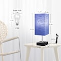 Miniatyrbillede 5 af 5: 3-Farvet Bedside Lampe med USB Port og AC Stikkontakt Bordlamper til Soveværelse Natbordlamper med Blå Skærm Sort Metal Bedlampe