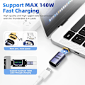 Miniatyrbild 2 av 7: 2 st USB-C Magnetisk Adapter, PD 140W, 40 Gbps Dataöverföring, Magnetisk USB-C Adapter, Typ C Magnetisk Kontakt för Laptop Telefon HDTV