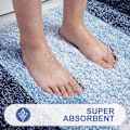 Miniatyrbillede 4 af 5: Luksuriøs Badeværelsesmåtte 24x16, Ekstra Blød og Absorberende Mikrofiber Bademåtte, Skridsikker Plysset Shaggy Badetæppe