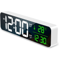 Miniatyrbild 1 av 5: Digital klocka stor display, Nyaste 10,5'' digital väggklocka för vardagsrum, LED spegelklocka med 40 musik, 2 larm, 6 ljusstyrka dimmer, 4 volym
