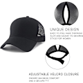 Miniatyrbillede 2 af 5: Dame Ponytail Baseball Cap Messy Høj Knold Justerbar Plain Trucker Dad Hat