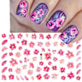 Miniatyrbild 2 av 5: Blomster Nagelsticker Dekaler 4 Ark Vita Körsbärsblommor Nagelkonst Tillbehör 3d Självhäftande Nageldekoreringar Tillbehör Diy Akryl Nagelkonst Ap