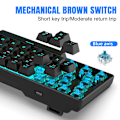 Miniatyrbillede 2 af 7: V800 68-tasters mekanisk gaming tastatur, LED baggrundsbelyst kabelforbundet tastatur, understøtter akseudskiftning, egnet til Windows XP/10/11, MAC, Linux (blå akse) Black/blue light