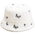 Miniatyrbilde 1 av 5: Vintermyk Fuzzy Bucket Hat i Kunstpels, Shearling Fiskehatt for Kvinner