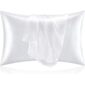 Pikkukuva 1 / 5: Silkkiset tyynyliinat, vakiokoko, 2 kappaleen pakkaus, valkoiset satiinityynyliinat hiuksille ja iholle, superpehmeät tyynyliinat kirjekuorella (20x30 tuumaa)
