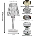 Miniatyrbillede 3 af 5: Krystallampe, trådløs lampe, farveskiftende touch-lampe, genopladelig diamantbordlampe til soveværelse, stue, festmiddag (3 farver)