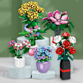 Miniatyrbillede 5 af 5: Blomsterbuket Byggesæt, 361 Dele Bonsai Blomstersæt, Kreativ DIY Kunstige Blomster Bonsai Konstruktion Legetøj  (92362)