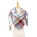 Miniatyrbillede 2 af 7: Mode Vinter Varmt Stort Tartan Tæppe Plaid Sjal SJ-13# White gray 135x135x200cm