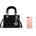 Miniatyrbillede 2 af 5: Punge og håndtasker til kvinder Shiny Patent Ladies PU læder Fashion Top Handle Satchel Skulder Crossbody Totes tasker
