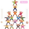 Miniatyrbillede 1 af 5: Træstabling Legetøj, 16 Stykker Cirkus Hercules Cirkus Cirkus Sammenlåsende Legetøj, Balance Blok Læring Legetøj til Børn 3 - 6 År Gamle