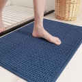 Miniatyrbillede 1 af 5: 16\"x24\" Chenille Badeværelsesmåtter - Farve G Tynde Badeværelsesmåtter Passer Under Døren - Absorberende, Flade, Skridsikre, Bløde, Maskinvaskbare