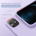 Miniatyrbild 2 av 4: Designad för iPhone 12-fodral, designad för iPhone 12 Pro-fodral, silikonstötsäkert telefonfodral med [mjukt anti-repigt mikrofiberfoder] 6,1 tum, svart