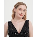 Miniatyrbild 2 av 5: Tåardrop Cubic Zirconia Drop Örhängen Halsband Brud Smyckeset Bröllop Bal Gåvor För Brudtärna