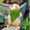 Miniatyrbillede 2 af 5: Have skulptur til haven Udendørs dekoration statue Sød hamster Dyrefigur Harpiks ornamenter Kreativ gårdhave Landskab (Farve: Pan Flute)