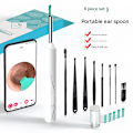 Pikkukuva 1 / 7: Langaton Älykäs Visuaalinen Korvanpuhdistin USB WiFi Otoskooppi TW1 Korvavahan Poistotyökalusetti Kameralla Korvaendoskooppi HD 1080P iPhone iPad Androidille White