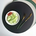 Miniatyrbild 3 av 6: 4-pack Placemats i Konstläder Runda 38x38cm Gray
