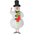 Miniatyrbild 2 av 5: Uppblåsbar jultomtedräkt, unisex vuxenmaskeradkostym, cosplayfestlig kläder med halsduk för vuxna (med fläkt)