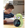Miniatyrbild 4 av 5: Klocka för barn: Söt päron design, snooze, trippelalarm, 5 ringsignaler - Premium digital väckarklocka för barns sovrum - Uppladdningsbar