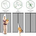 Miniatyrbilde 3 av 5: FORTYKKET Myggnetting Magnetisk Dør 80x220cm Meget Tet Mesh Myggnetting Magnetisk Dør Fluegardin Insektmiddel, Svart