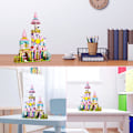 Miniatyrbillede 5 af 5: Pige prinsesse slot byggelegetøj - 347 stk. byggeklodser, lyserødt palads, murstenlegetøj til piger i alderen 6-12 år, STEM-konstruktionslegetøj