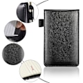 Miniatyrbild 4 av 4: 2-pack litet fickformat PU-läder affärsanteckningsbok omslag anteckningsblock multifunktion A7 mini anteckningsblock (svart + brun)