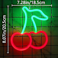 Miniatyrbild 5 av 5: Körsbärs Neonljusskylt, LED Neonljus Vägglampa Väggdekor, Batteri- eller USB-driven Ljusskylt för Sovrum, Barnrum, Vardagsrum, Bar, Fest, Jul Red