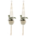 Miniatyrbild 1 av 5: 2 st Macrame växt hängare inomhus utomhus hängande planter korg bomull rep handgjorda blomkruka nätpåse-Stil 2