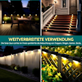 Miniatyrbild 7 av 7: Solcellslampor för utomhus, 12-pack trappbelysning, vattentäta LED-lampor för utomhustrappor, steg, staketdekoration (svart, varmvit) [Energiklass A] Black