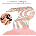 Miniatyrbillede 3 af 5: Fløjlsbøjler Skridsikre Filtbøjler, 30 Pakke Rosa Fløjlsbøjler Tøj Bøjler Pladsbesparende Slanke Bøjler med Rose Gold Svingbar Krog