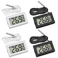 Miniatyrbillede 1 af 5: Mini Digitalt LCD Termometer Temperatur med Temperaturprobe Sensor Tester til Køleskabe Frysere Akvarium (2x Sort 2x Hvid)