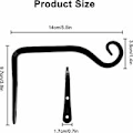 Miniatyrbild 5 av 5: Väggmonterade krokar, metall smidesjärn hängande korgfästen tillbehör för fågelmatare, växter, lyktor, vindspel, svart (2-pack)