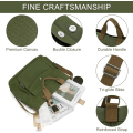 Miniatyrbillede 3 af 5: Canvas Tote Bag til kvinder 14 tommer stor Crossbody Tote Bag med flere lommer Canvas Crossbody Bag Top Handle skuldertaske Work Tote Bags