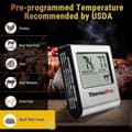 Tp16 Matlagningstermometer För Digitalt Kött Med Stor Lcd-skärm För Rökugn Kök Grilltermometer Med Timer Och Rostfri Sond
