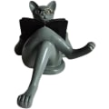 Miniatyrbild 3 av 5: Hartsfigur i harts, söt läsande bok kattstaty, hartsprydnader med glasögon, dekorativ kattstaty för hem vardagsrum kontor