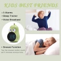 Miniatyrbillede 5 af 5: Børnevækkeur til piger Pære vækkeur med snooze Toddler søvntræningsur til soveværelse Hjemmekontor (Grøn)