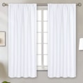Miniatyrbilde 3 av 5: od Pocket Hvite Gardiner for Stue - Termisk Isolerte Vindusbehandlingsgardiner for Soverom, 2 Paneler, 52 x 63 Tommer