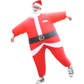 Miniatyrbillede 1 af 5: Oppusteligt julemandskostume, unisex børnekostume, cosplay-fest, sjovt tøj med skæghat (børnejulemand)