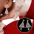 Miniatyrbillede 3 af 5: Juletræ Øreringe Skinnende Zirkon Rhinestone Krystal Juletræ Øreringe Let Luksus Juletræ Stud Øreringe Jule Smykker til Kvinder Pige