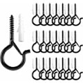 Miniatyrbild 1 av 5: Q-Hanger 22-pack skruvöglor för upphängning av vägg, skåp, taklampor med säkerhetsspänne för nyår, fest, hem, garage (Nior)
