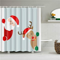 Miniatyrbild 1 av 5: Duschdraperier för badrum Blå Jul Duschdraperi Landskapstyg 72\" B x 72 L, Tyg Duschdraperi Set Badrum