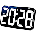Miniatyrbild 1 av 5: 11,6\" Stor LED-väggklocka med 4,1\" stora tydliga siffror, larm, tidsminne, automatisk dimning, 12/24 timmar, sommartid, tyst - perfekt svart