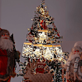 Miniatyrbilde 1 av 4: Jule Diskoppheng Lys+ Lysgardin Vindu Innendørs USB Varmt Lys Ringer Med Figurer Julelys Dekor Rom Hjemmefest (fem