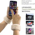 Miniatyrbild 3 av 5: Damvantar Vinter Varma Touchscreen Handskar Termisk Mjukt Foder Elastisk Manschett Texting Handskar
