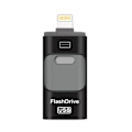 Miniatyrbilde 1 av 5: Flashminne, 3 i 1 USB 3.0 Minnebrikke, Foto Minne Ekstern Lagring USB-minnepinne For Iphone Ipad Android Datamaskin 64gb-gull Black 64GB