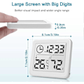 Miniatyrbillede 2 af 5: Indendørs Termometer Hygrometer Digital LCD C/F Temperatur Fugtighedsmåler Vækkeur -10